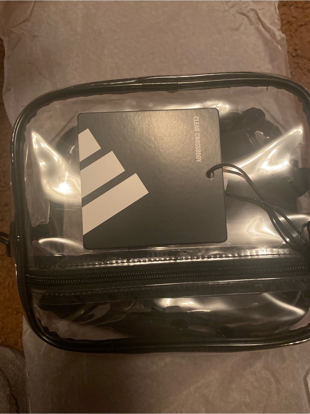 adidas Black Clear Crossover Cosmetic Pouch